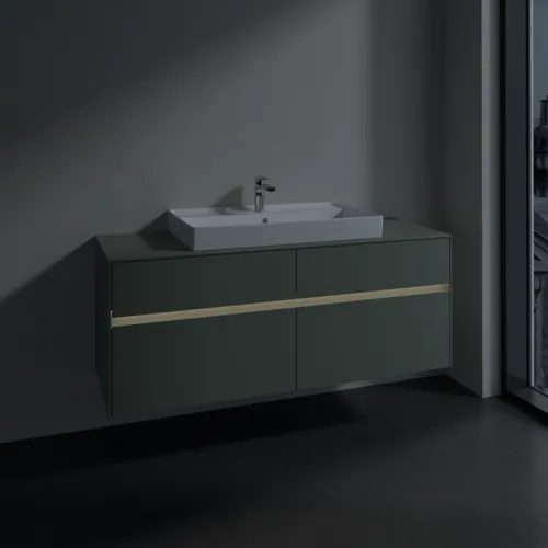 VILLEROY BOCH Toaletní skříňka Collaro, s osvětlením, 4 výsuvy, 1400 x 548 x 500 mm, Soft Green / Soft Green #C088B0AF, obrázek 5