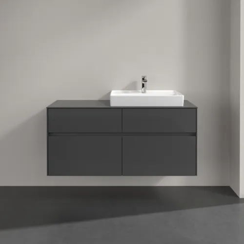 VILLEROY BOCH Collaro toaletní skříňka, 4 výsuvy, 1200 x 548 x 500 mm, lesklá šedá / lesklá šedá #C08300FP, obrázek 3