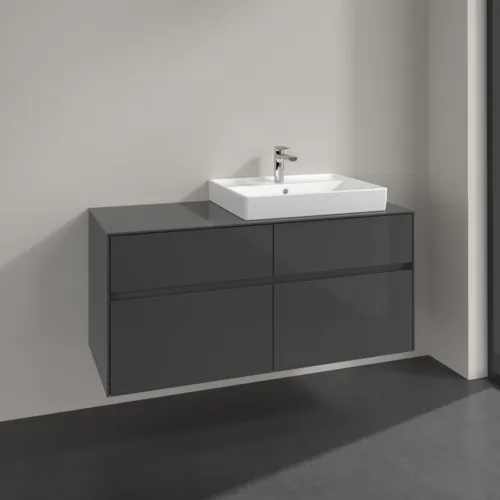 VILLEROY BOCH Collaro toaletní skříňka, 4 výsuvy, 1200 x 548 x 500 mm, lesklá šedá / lesklá šedá #C08300FP, obrázek 2