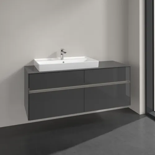 VILLEROY BOCH Toaletní skříňka Collaro, s osvětlením, 4 výsuvy, 1400 x 548 x 500 mm, lesklá šedá / lesklá šedá #C089B0FP, obrázek 2