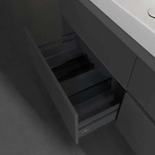 VILLEROY BOCH Toaletní skříňka Collaro, s osvětlením, 4 výsuvy, 1400 x 548 x 500 mm, lesklá šedá / lesklá šedá #C089B0FP, obrázek 7
