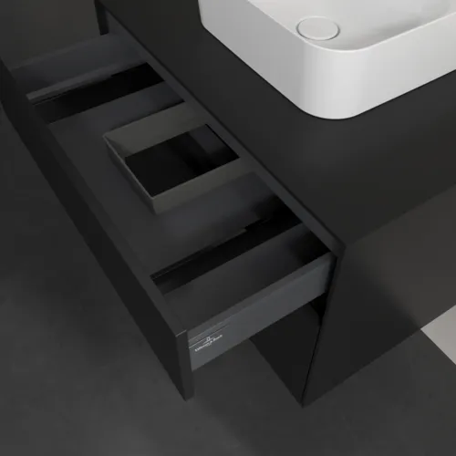 VILLEROY BOCH Toaletní skříňka Collaro, 2 výsuvy, 800 x 548 x 500 mm, Volcano Black / Volcano Black #C09300VL, obrázek 7