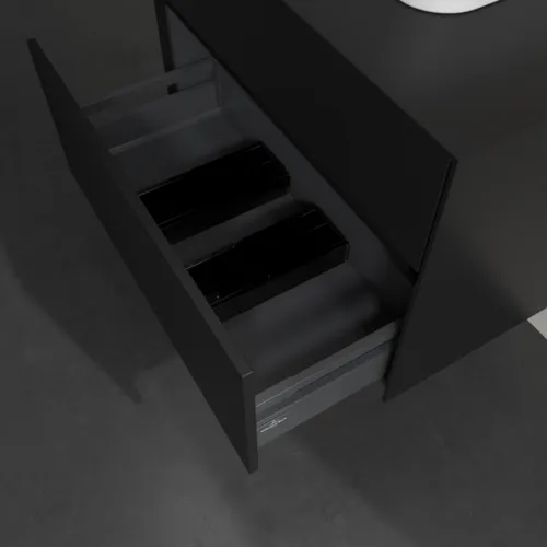 VILLEROY BOCH Toaletní skříňka Collaro, 2 výsuvy, 800 x 548 x 500 mm, Volcano Black / Volcano Black #C09300VL, obrázek 6