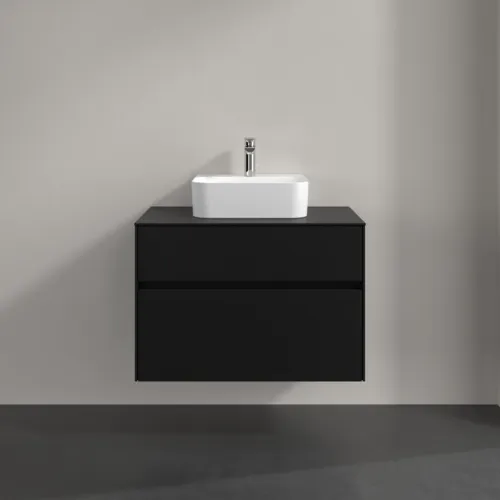 VILLEROY BOCH Toaletní skříňka Collaro, 2 výsuvy, 800 x 548 x 500 mm, Volcano Black / Volcano Black #C09300VL, obrázek 3