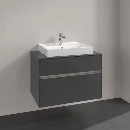 VILLEROY BOCH Toaletní skříňka Collaro, s osvětlením, 2 výsuvy, 800 x 548 x 500 mm, lesklá šedá / lesklá šedá #C080B0FP, obrázek 2
