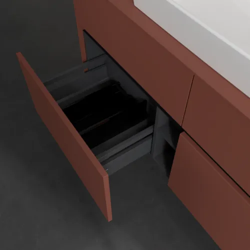 VILLEROY BOCH Toaletní skříňka Collaro, 4 výsuvy, 1200 x 548 x 500 mm, Vínově červená / Vínově červená #C08100AH, obrázek 6