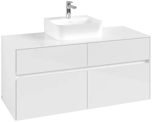 VILLEROY BOCH Toaletní skříňka Collaro, 4 výsuvy, 1200 x 548 x 500 mm, lesklá bílá / lesklá bílá #C09700DH