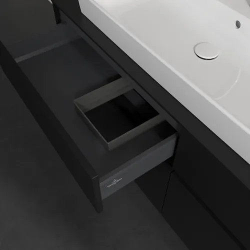 VILLEROY BOCH Toaletní skříňka Collaro, 4 výsuvy, 1400 x 548 x 500 mm, Volcano Black / Volcano Black #C08900VL, obrázek 7