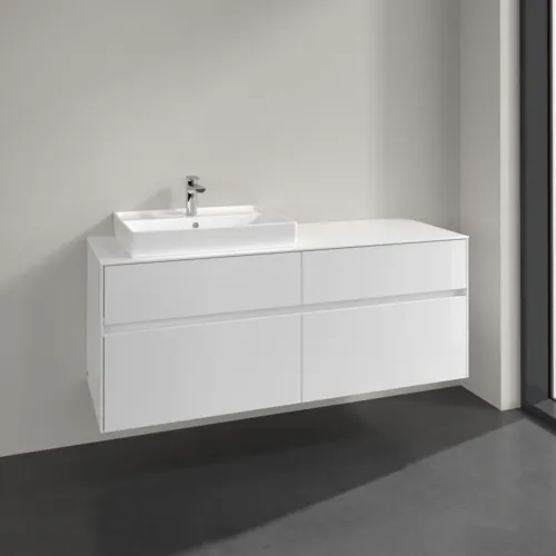 VILLEROY BOCH Toaletní skříňka Collaro, 4 výsuvy, 1400 x 548 x 500 mm, lesklá bílá / lesklá bílá #C08500DH, obrázek 2