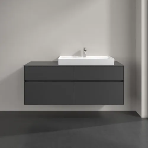 VILLEROY BOCH Toaletní skříňka Collaro, 4 výsuvy, 1400 x 548 x 500 mm, grafitová / grafitová #C09000VR, obrázek 3