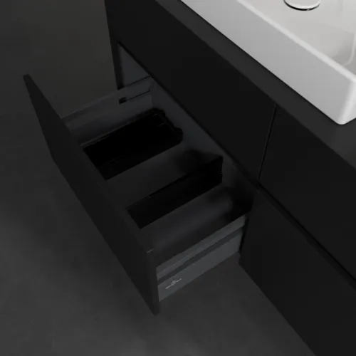 VILLEROY BOCH Toaletní skříňka Collaro, 4 výsuvy, 1200 x 548 x 500 mm, Volcano Black / Volcano Black #C08200VL, obrázek 6