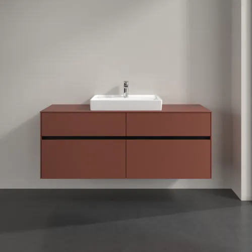 VILLEROY BOCH Toaletní skříňka Collaro, 4 výsuvy, 1400 x 548 x 500 mm, Vínově červená / Vínově červená #C08400AH, obrázek 3