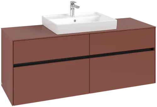 VILLEROY BOCH Toaletní skříňka Collaro, 4 výsuvy, 1400 x 548 x 500 mm, Vínově červená / Vínově červená #C08400AH
