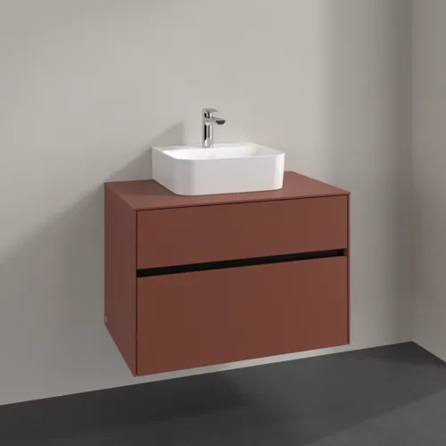 VILLEROY BOCH Toaletní skříňka Collaro, 2 výsuvy, 800 x 548 x 500 mm, vínově červená / vínově červená #C09300AH, obrázek 2