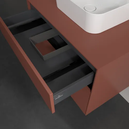 VILLEROY BOCH Toaletní skříňka Collaro, 2 výsuvy, 800 x 548 x 500 mm, vínově červená / vínově červená #C09300AH, obrázek 7