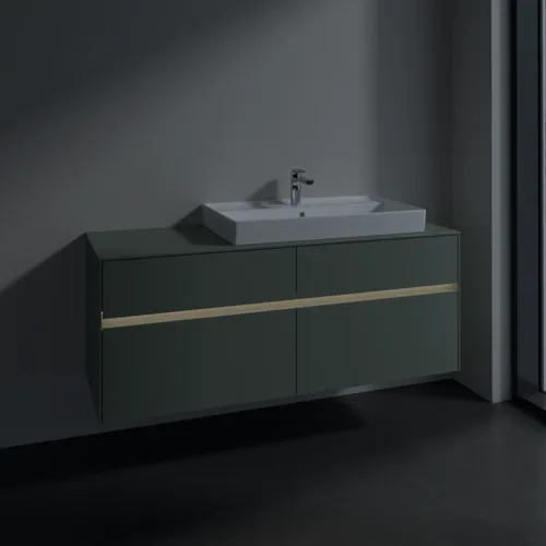 VILLEROY BOCH Toaletní skříňka Collaro, s osvětlením, 4 výsuvy, 1400 x 548 x 500 mm, Soft Green / Soft Green #C090B0AF, obrázek 5