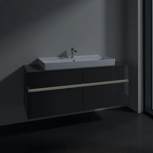 VILLEROY BOCH Toaletní skříňka Collaro, s osvětlením, 4 výsuvy, 1400 x 548 x 500 mm, lesklá šedá / lesklá šedá #C092B0FP, obrázek 5