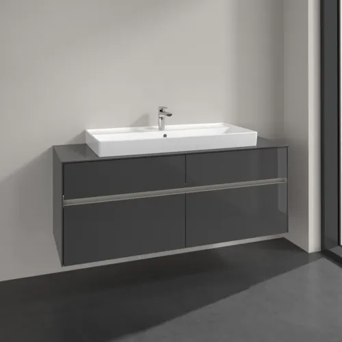 VILLEROY BOCH Toaletní skříňka Collaro, s osvětlením, 4 výsuvy, 1400 x 548 x 500 mm, lesklá šedá / lesklá šedá #C092B0FP, obrázek 2