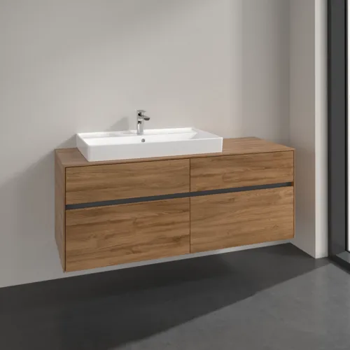 VILLEROY BOCH Toaletní skříňka Collaro, 4 výsuvy, 1400 x 548 x 500 mm, dub Kansas #C08900RH, obrázek 2