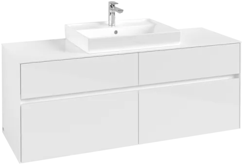 VILLEROY BOCH Toaletní skříňka Collaro, 4 výsuvy, 1400 x 548 x 500 mm, lesklá bílá / lesklá bílá #C08400DH