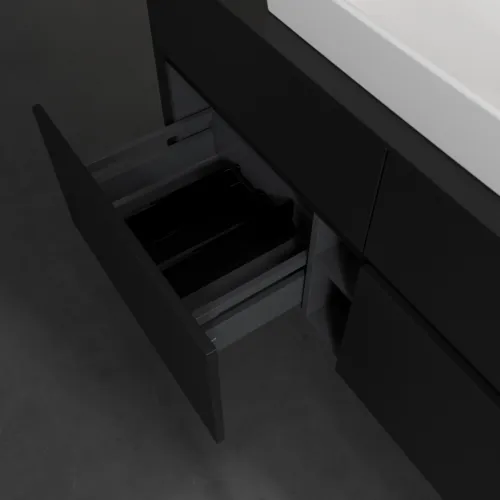 VILLEROY BOCH Toaletní skříňka Collaro, 4 výsuvy, 1200 x 548 x 500 mm, Volcano Black / Volcano Black #C08100VL, obrázek 6