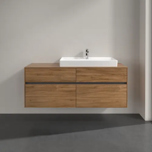 VILLEROY BOCH Toaletní skříňka Collaro, 4 výsuvy, 1400 x 548 x 500 mm, dub Kansas #C09000RH, obrázek 3