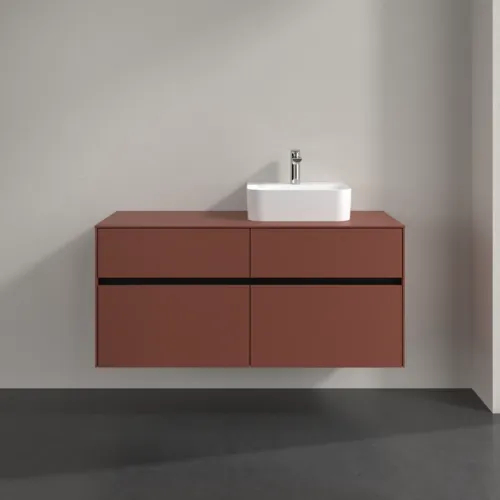 VILLEROY BOCH Toaletní skříňka Collaro, 4 výsuvy, 1200 x 548 x 500 mm, Vínově červená / Vínově červená #C09900AH, obrázek 3