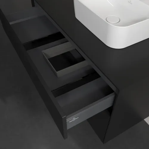 VILLEROY BOCH Collaro toaletní skříňka, 2 výsuvy, 1000 x 548 x 500 mm, Volcano Black / Volcano Black #C09600VL, obrázek 7