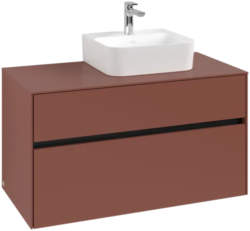 VILLEROY BOCH Collaro toaletní skříňka, s osvětlením, 2 výsuvy, 1000 x 548 x 500 mm, Vínově červená / Vínově červená #C096B0AH