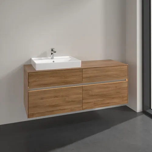 VILLEROY BOCH Toaletní skříňka Collaro, s osvětlením, 4 výsuvy, 1400 x 548 x 500 mm, dub Kansas #C085B0RH, obrázek 2