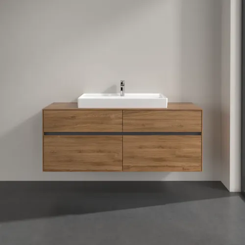 VILLEROY BOCH Toaletní skříňka Collaro, 4 výsuvy, 1400 x 548 x 500 mm, dub Kansas #C08800RH, obrázek 3
