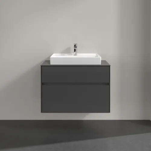 VILLEROY BOCH Toaletní skříňka Collaro, 2 výsuvy, 800 x 548 x 500 mm, lesklá šedá / lesklá šedá #C08000FP, obrázek 3