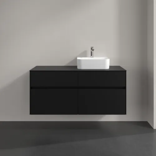 VILLEROY BOCH Toaletní skříňka Collaro, 4 výsuvy, 1200 x 548 x 500 mm, Volcano Black / Volcano Black #C09900VL, obrázek 3