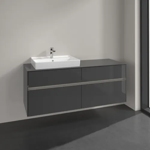 VILLEROY BOCH Toaletní skříňka Collaro, s osvětlením, 4 výsuvy, 1400 x 548 x 500 mm, lesklá šedá / lesklá šedá #C085B0FP, obrázek 2