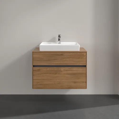 VILLEROY BOCH Umyvadlová skříňka Collaro, s osvětlením, 2 výsuvy, 800 x 548 x 500 mm, dub Kansas #C080B0RH, obrázek 3