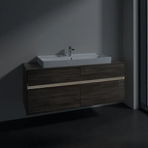 VILLEROY BOCH Umyvadlová skříňka Collaro, s osvětlením, 4 výsuvy, 1400 x 548 x 500 mm, dub kamenný #C092B0RK, obrázek 5