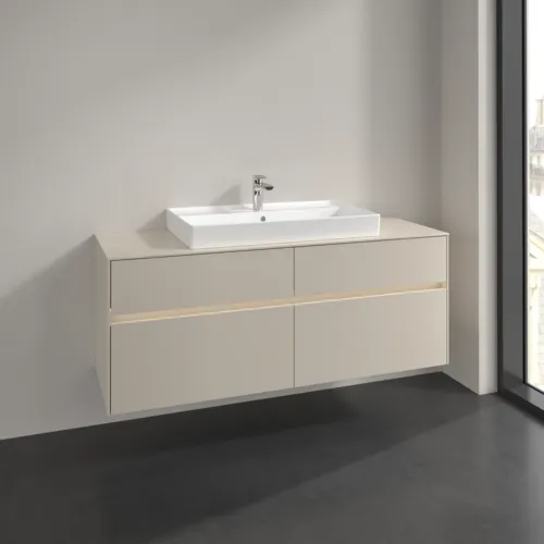 VILLEROY BOCH Toaletní skříňka Collaro, s osvětlením, 4 výsuvy, 1400 x 548 x 500 mm, Cashmere Grey / Cashmere Grey #C088B0VN, obrázek 2
