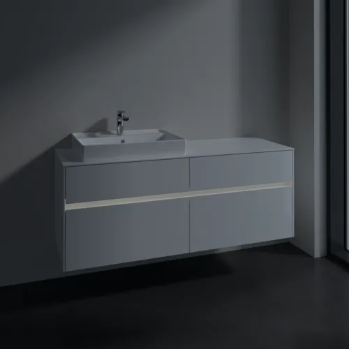 VILLEROY BOCH Toaletní skříňka Collaro, s osvětlením, 4 výsuvy, 1400 x 548 x 500 mm, lesklá bílá / lesklá bílá #C085B0DH, obrázek 5