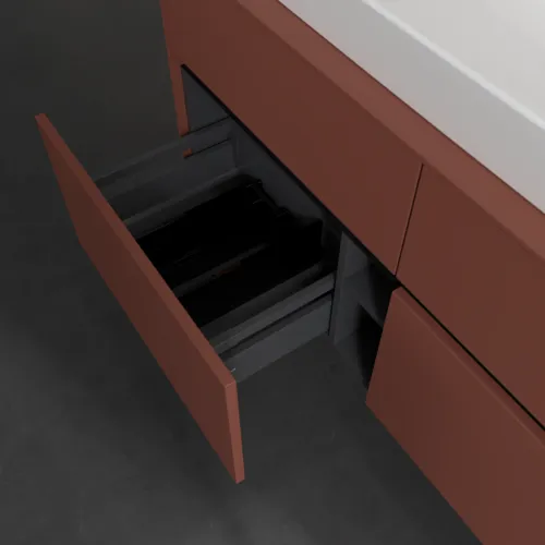 VILLEROY BOCH Toaletní skříňka Collaro, 4 výsuvy, 1200 x 548 x 500 mm, Vínově červená / Vínově červená #C09100AH, obrázek 6