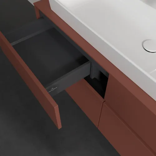 VILLEROY BOCH Toaletní skříňka Collaro, 4 výsuvy, 1200 x 548 x 500 mm, Vínově červená / Vínově červená #C09100AH, obrázek 7