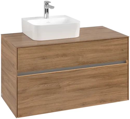 VILLEROY BOCH Toaletní skříňka Collaro, s osvětlením, 2 výsuvy, 1000 x 548 x 500 mm, dub Kansas / dub Kansas #C095B0RH