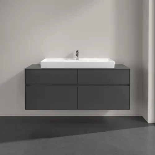 VILLEROY BOCH Toaletní skříňka Collaro, 4 výsuvy, 1400 x 548 x 500 mm, lesklá šedá / lesklá šedá #C09200FP, obrázek 3