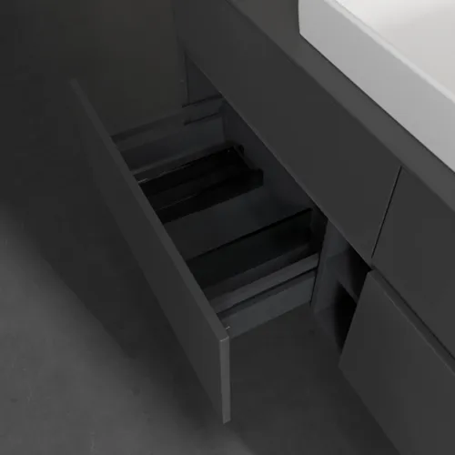 VILLEROY BOCH Toaletní skříňka Collaro, s osvětlením, 4 výsuvy, 1400 x 548 x 500 mm, lesklá šedá / lesklá šedá #C084B0FP, obrázek 7