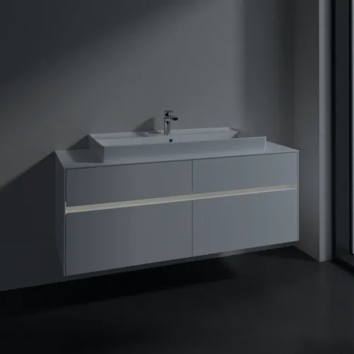 VILLEROY BOCH Toaletní skříňka Collaro, s osvětlením, 4 výsuvy, 1400 x 548 x 500 mm, bílá matná / bílá matná #C092B0MS, obrázek 5