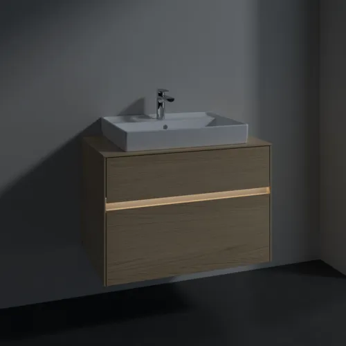 VILLEROY BOCH Toaletní skříňka Collaro, s osvětlením, 2 výsuvy, 800 x 548 x 500 mm, severský dub / severský dub #C080B0VJ, obrázek 5