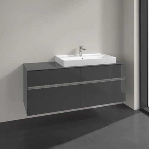VILLEROY BOCH Toaletní skříňka Collaro, s osvětlením, 4 výsuvy, 1400 x 548 x 500 mm, lesklá šedá / lesklá šedá #C090B0FP, obrázek 2
