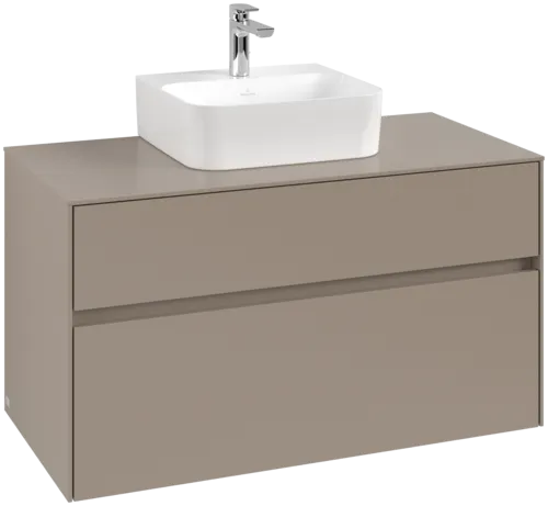 VILLEROY BOCH Toaletní skříňka Collaro, s osvětlením, 2 výsuvy, 1000 x 548 x 500 mm, taupe / taupe #C094B0VM