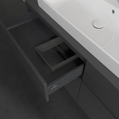 VILLEROY BOCH Collaro toaletní skříňka, s osvětlením, 4 výsuvy, 1400 x 548 x 500 mm, Grafit / Grafit #C089B0VR, obrázek 8