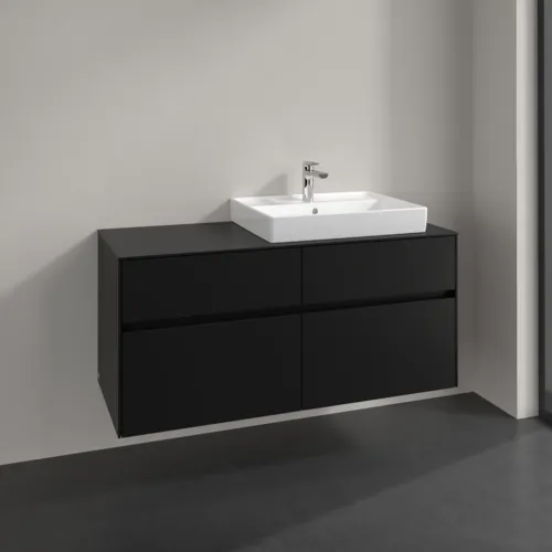 VILLEROY BOCH Toaletní skříňka Collaro, 4 výsuvy, 1200 x 548 x 500 mm, Volcano Black / Volcano Black #C08300VL, obrázek 2