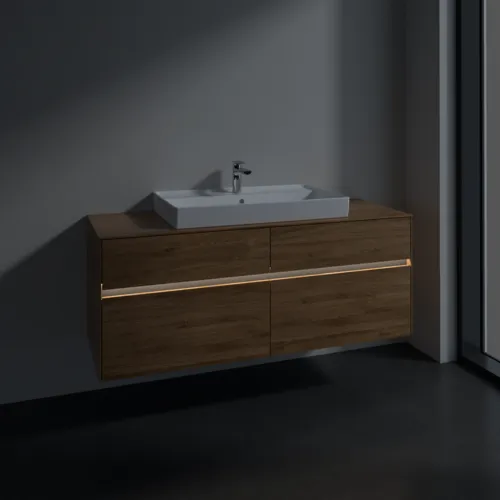 VILLEROY BOCH Toaletní skříňka Collaro, s osvětlením, 4 výsuvy, 1400 x 548 x 500 mm, dub Kansas #C088B0RH, obrázek 5